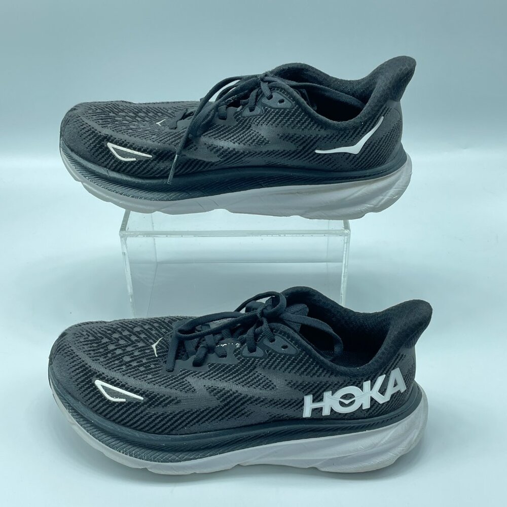 Hoka Clifton 9 Women’s Running Shoes - Black & White - Size 7.5 Wide